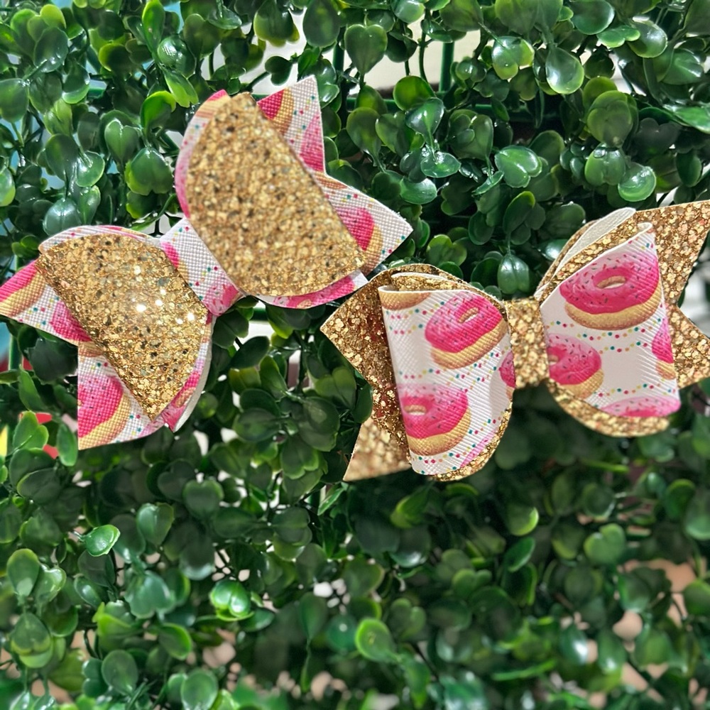 Faux leather bows
